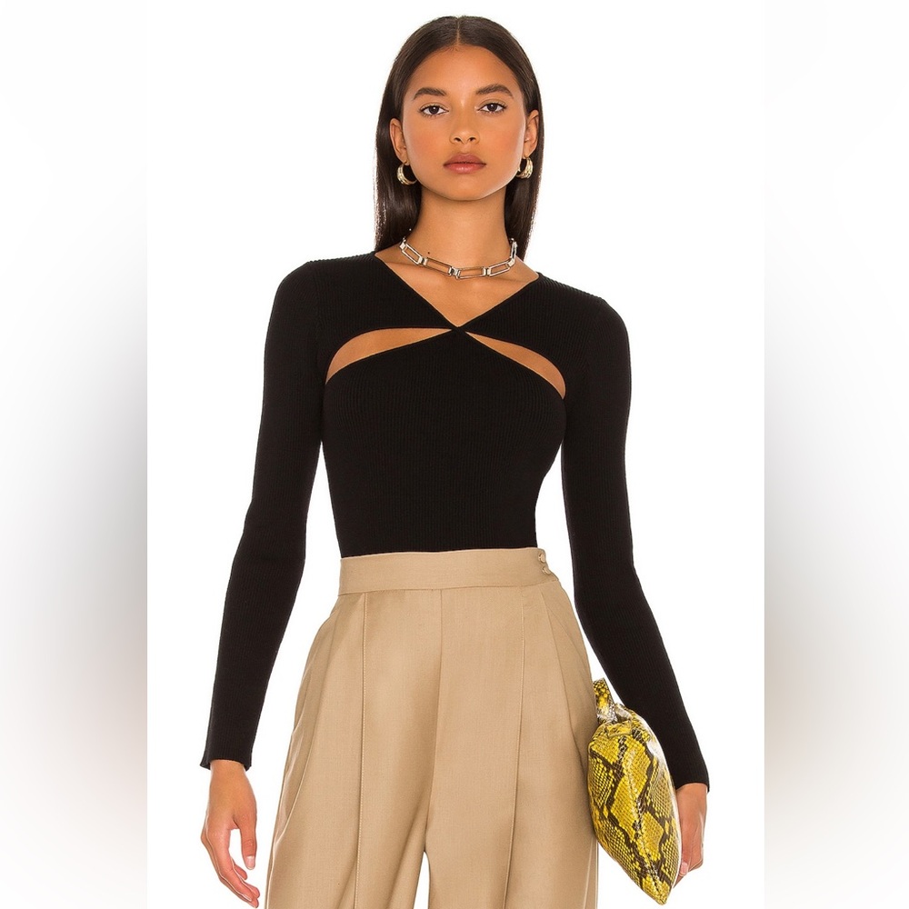 Never worn, Line & Dot Black Cut Out Sweater Top